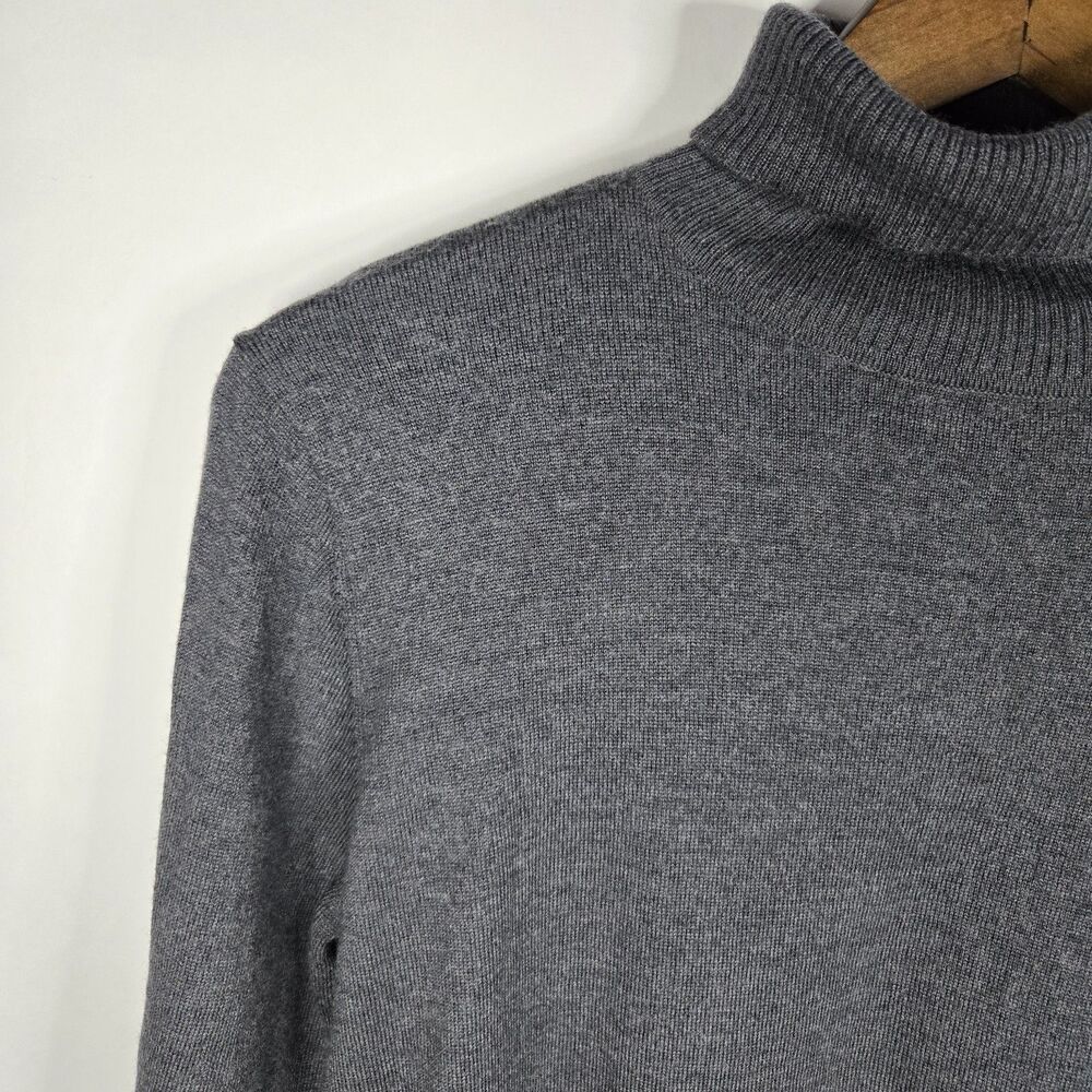 Pendleton Merino Wool Cropped Turtleneck Sweater Large Petite Minimalist - Picture 2 of 5